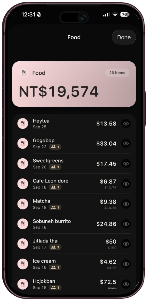 iMoney — category detail